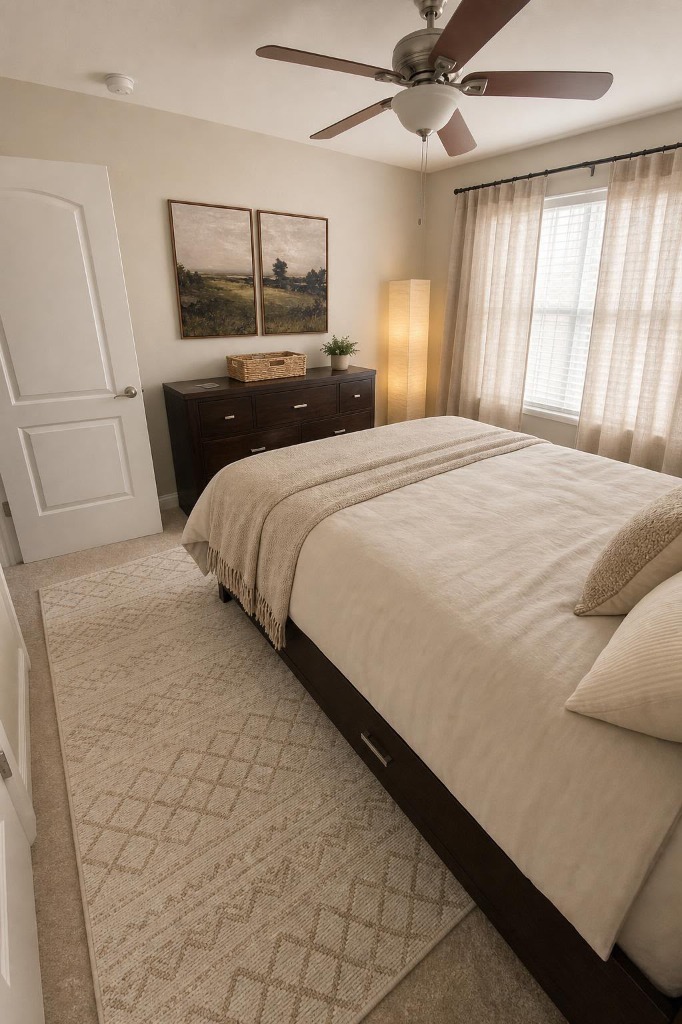 Modern bedroom with clean lines